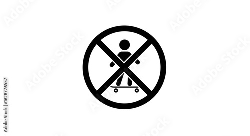 No skateboarding sign with crossed-out figure