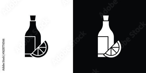 Juice bottle icon Illustration Pixel vector graphics - Vector.