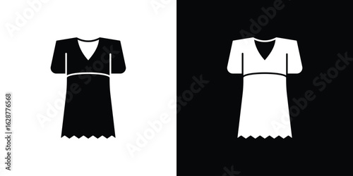 Jersey wrap dress icon Illustration Pixel vector graphics - Vector.