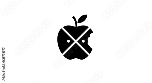 Black apple icon with bite taken out