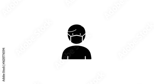 Person wearing a mask against a plain background