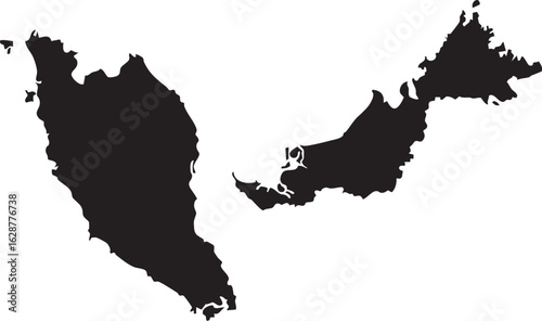 Malaysia Black Silhouette Vector Map