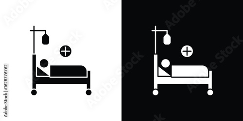 Hospitalized icon Illustration Pixel vector graphics - Vector.