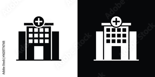 Hospital icon Illustration Pixel vector graphics - Vector.