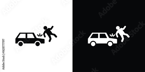 Frontal crash icon Illustration Pixel vector graphics - Vector.
