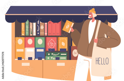Woman buying book in bookstore