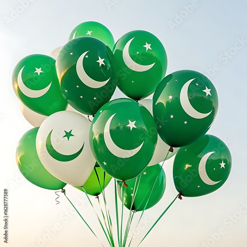 Pakistan Flag and National Symbols Collection on White Background | Independence Day 
