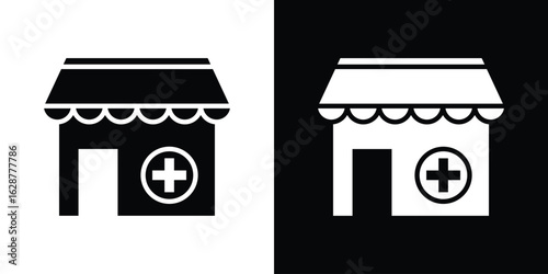 Drugstore icon Illustration Pixel vector graphics - Vector.
