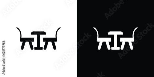 Dining table icon Illustration Pixel vector graphics - Vector.