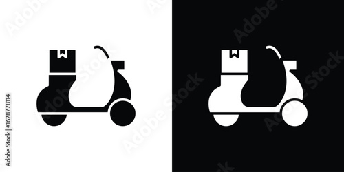 Delivery scooter icon Illustration Pixel vector graphics - Vector.