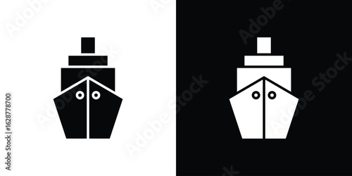Cargo ship icon Illustration Pixel vector graphics - Vector.