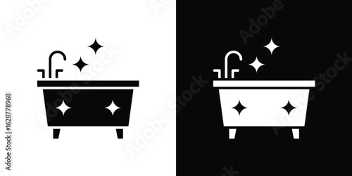 Bathtub cleaning icon Illustration Pixel vector graphics - Vector.