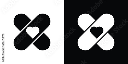 Band aid icon Illustration Pixel vector graphics - Vector.