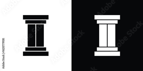 Antique Column icon Illustration Pixel vector graphics - Vector.
