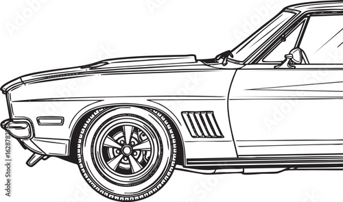 Minimalist automotive icon of a car side profile