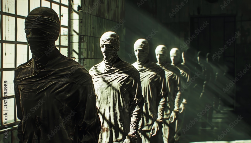 Naklejka premium depressive psychos in a mental hospital, a danger to society.