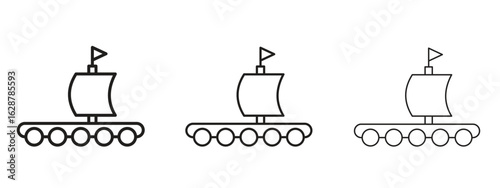 Wood Raft icon element Illustration. Trendy Symbol for Design