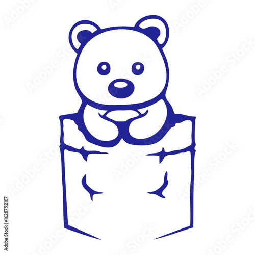 Bear Teddy Shirt Pocket Bag Traveler Cute Little Friend