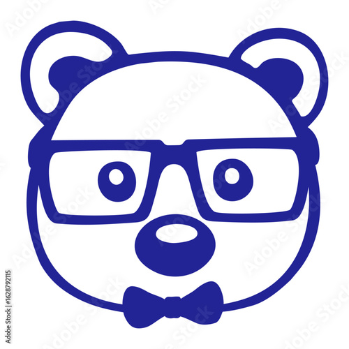 Bear Nerd Teddy Geek Smart Intelligent Horn-Rimmed Glasses