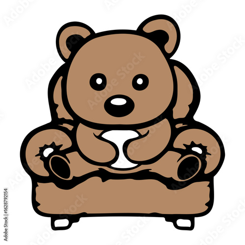 Bear Teddy Sitting Armchair Cute Chair Couch Comfortable