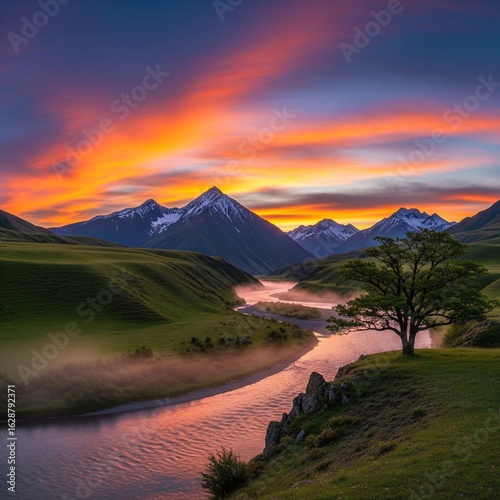 sunset over the beach