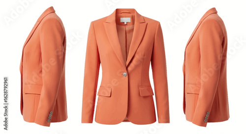 orange blazer on white background