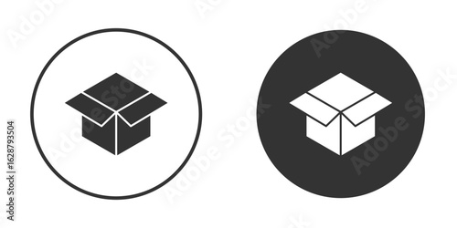Unpacking icon in black round