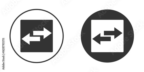Transfer icon in black round