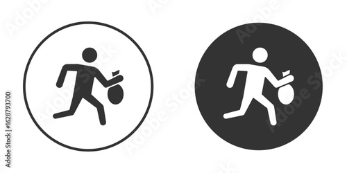 Thief icon in black round