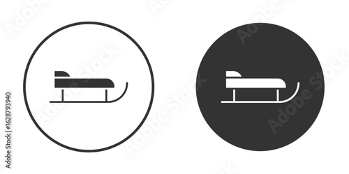 Sled icon in black round