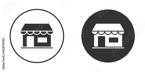 Shop icon in black round
