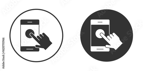 Self service icon in black round
