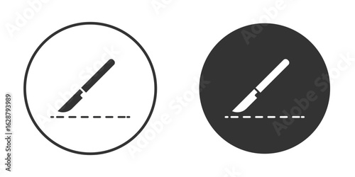 Scalpel icon in black round