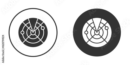Radar icon in black round