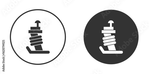 Rammer icon in black round