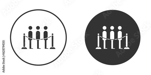 Queue icon in black round