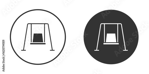 Porch swing icon in black round