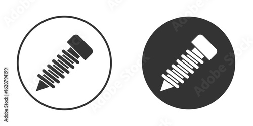 Screw icon in black round