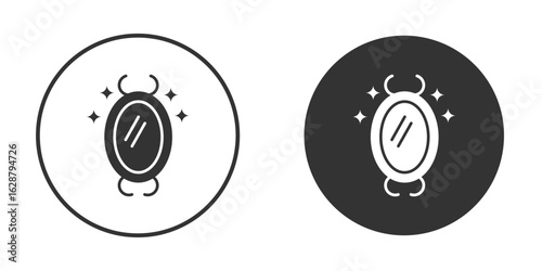 Magic mirror icon in black round