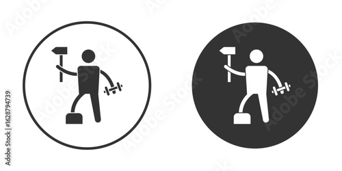 Lumberjack icon in black round