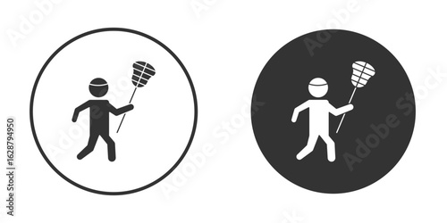 Lacrosse icon in black round