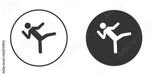 Kung fu icon in black round