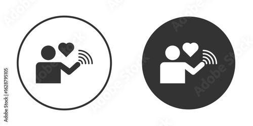 Influencer icon in black round