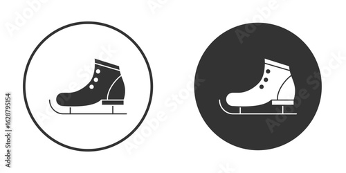 Ice skating icon in black round