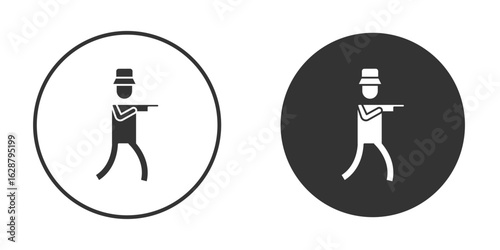 Hunter icon in black round