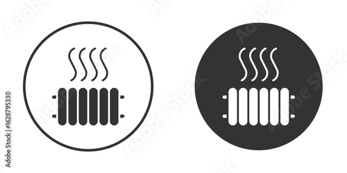 Heat icon in black round