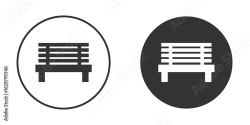 Garden Bench icon in black round