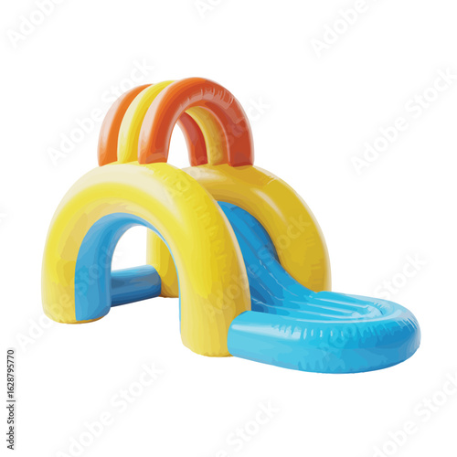 Colorful inflatable rainbow water slide for summer fun