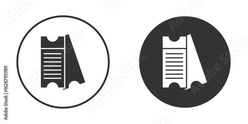 Eticket icon in black round