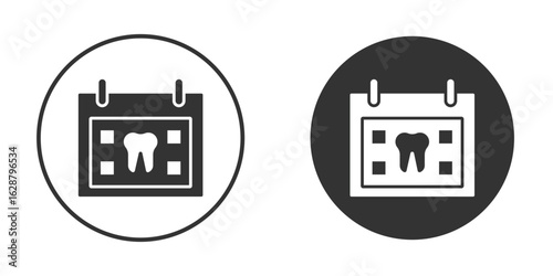 Dental appsointment icon in black round